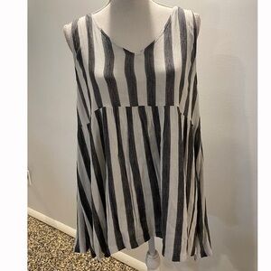 {Shein} double v-necked striped smock dress